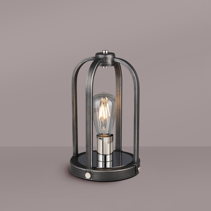 Idolite Zala Pewter And Polished Nickel 1 Light Table Lamp