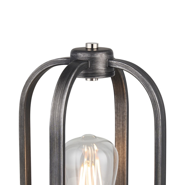 Idolite Zala Pewter And Polished Nickel 1 Light Table Lamp