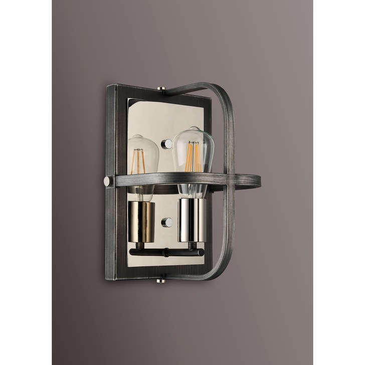 Idolite Zala Pewter And Polished Nickel Single Wall Light