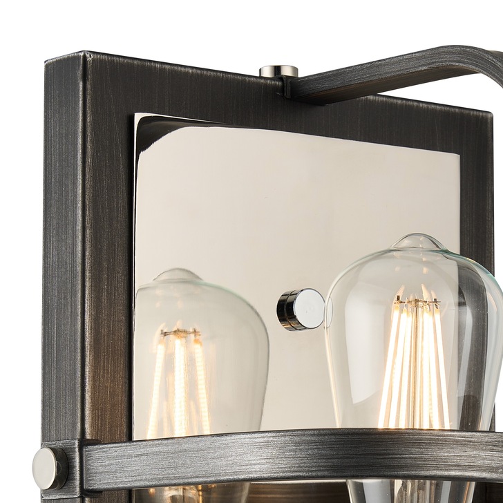 Idolite Zala Pewter And Polished Nickel Single Wall Light