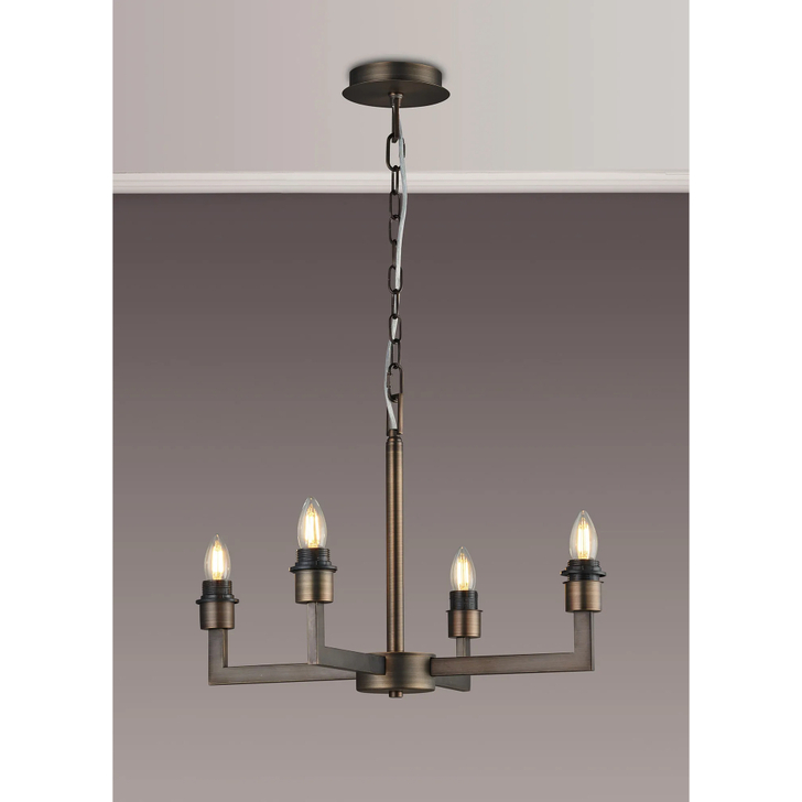 Idolite Ruari Matt Bronze 4 Light Pendant (Frame Only)