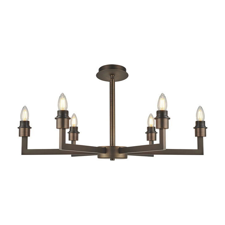 Idolite Ruari Matt Bronze 6 Light Pendant (Frame Only)