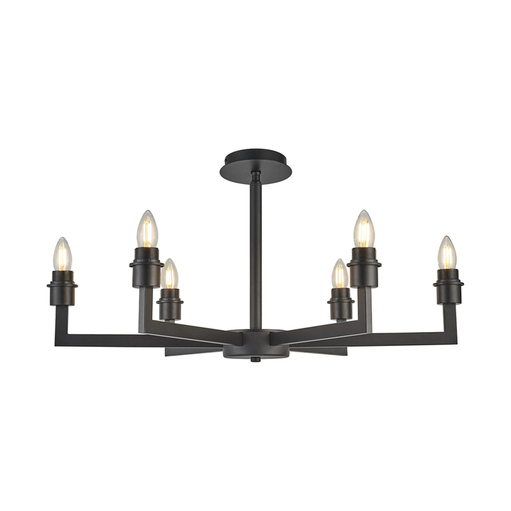 Idolite Ruari Satin Black 6 Light Pendant (Frame Only)