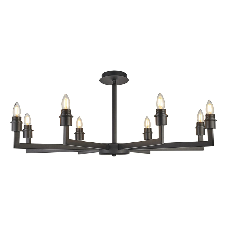 Idolite Ruari Satin Black 8 Light Pendant (Frame Only)