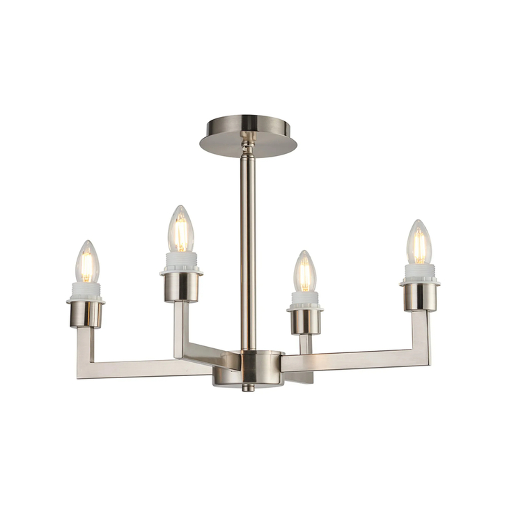 Idolite Ruari Satin Nickel 4 Light Pendant (Frame Only)