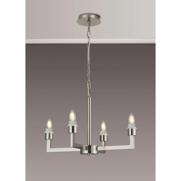 Idolite Ruari Satin Nickel 4 Light Pendant (Frame Only)