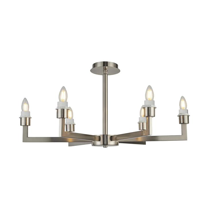 Idolite Ruari Satin Nickel 6 Light Pendant (Frame Only)