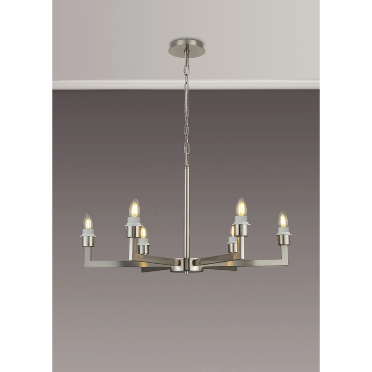 Idolite Ruari Satin Nickel 6 Light Pendant (Frame Only)