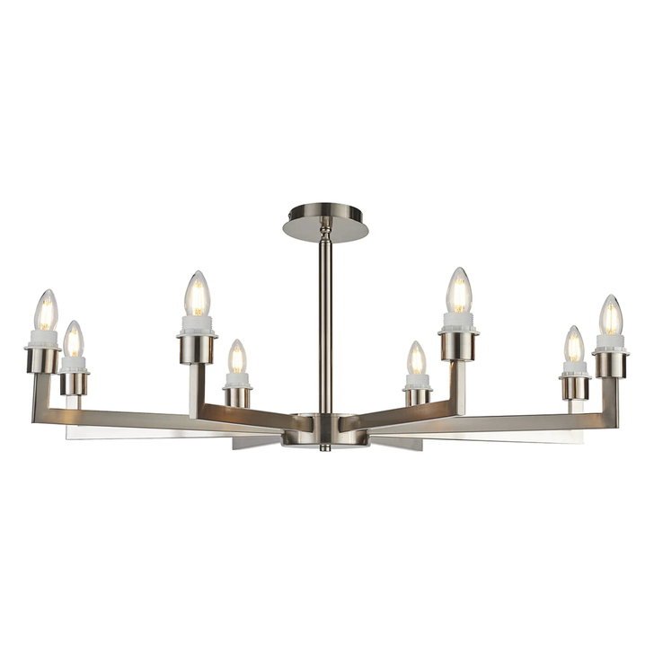 Idolite Ruari Satin Nickel 8 Light Pendant (Frame Only)