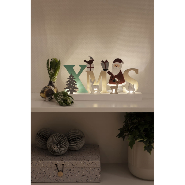 Illuminated XMAS Wooden Christmas Decoration