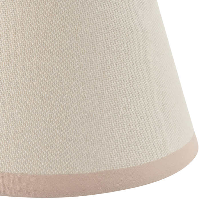 Ivy Tapered Vintage White & Almond 16cm White Fabric Lampshade  - Golf/Candle Clip
