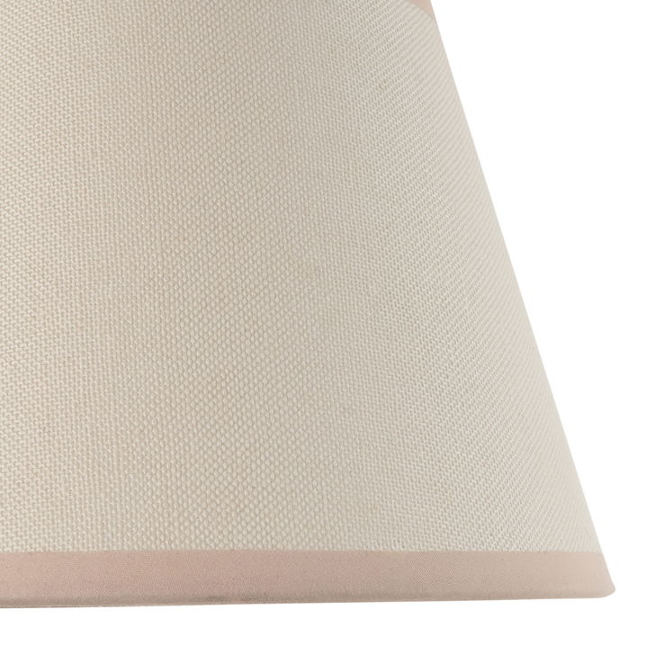 Ivy Tapered Vintage White & Almond 20cm White Fabric Lampshade - E14/E27/B22 With Fixed Metal Gimbal