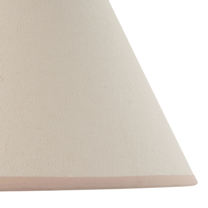 Ivy Tapered Vintage White & Almond 30cm White Fabric Lampshade - E14/E27/B22 With Fixed Metal Gimbal