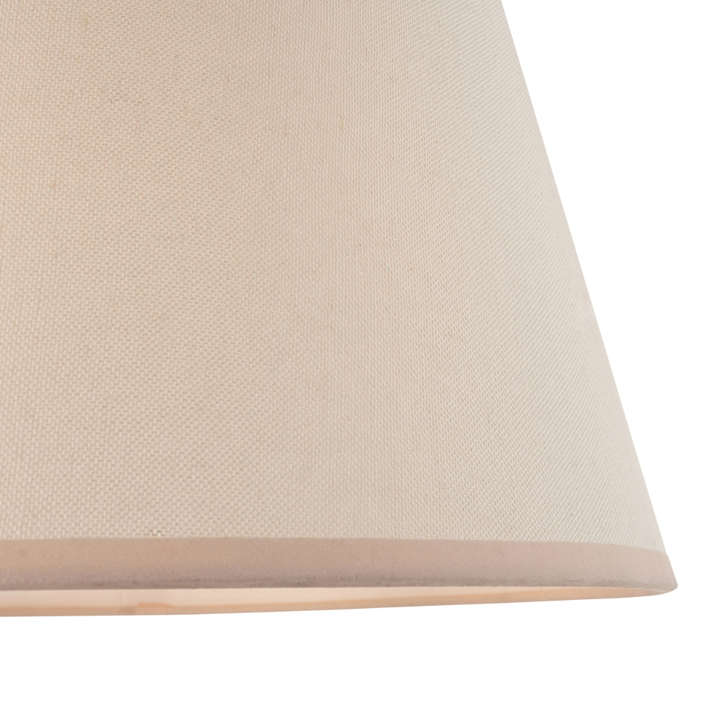 Ivy Tapered Vintage White & Almond 40cm White Fabric Lampshade - E14/E27/B22 With Fixed Metal Gimbal
