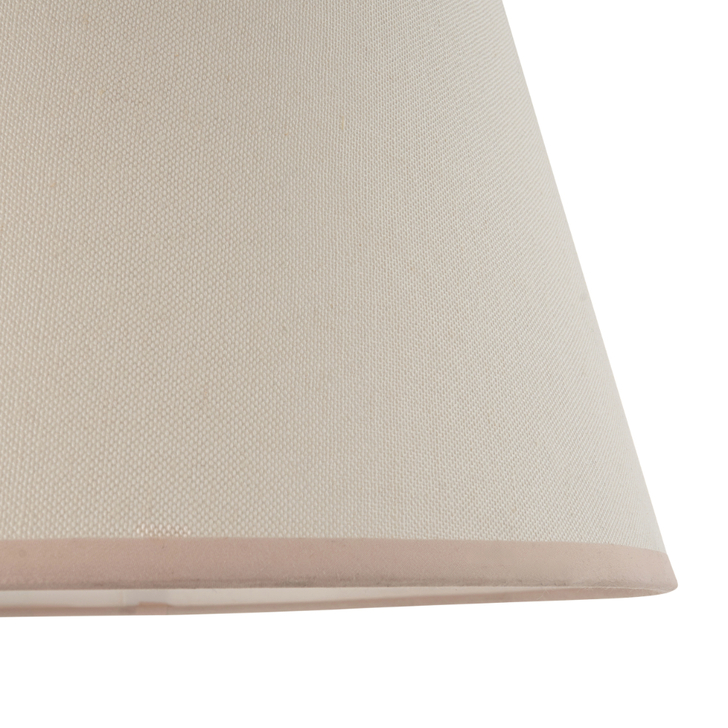 Ivy Tapered Vintage White & Almond 40cm White Fabric Lampshade - E14/E27/B22 With Fixed Metal Gimbal
