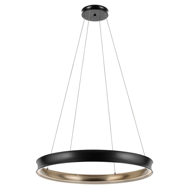 Kichler Larousse Black And Brass Large Dimmable Led Ring Pendant Light - 3000K