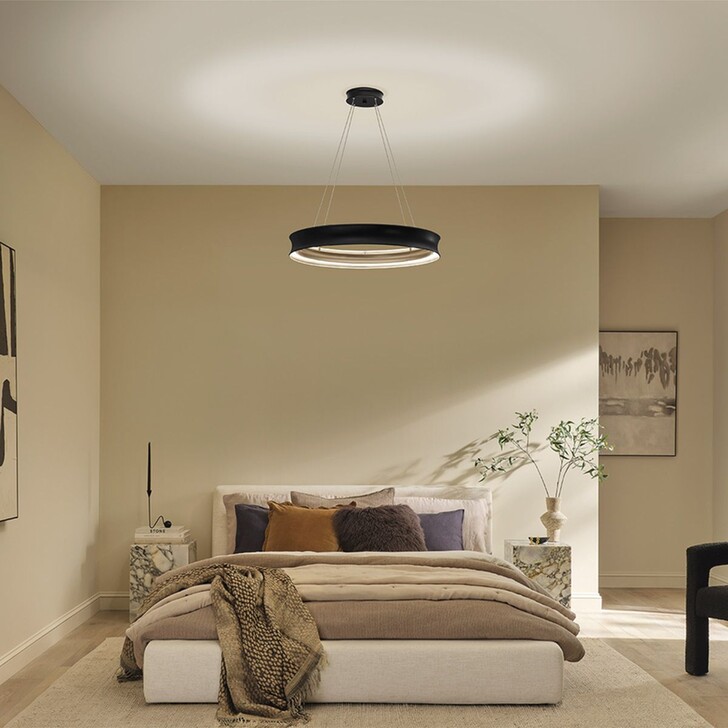 Kichler Larousse Black And Brass Medium Dimmable Led Ring Pendant Light - 3000K