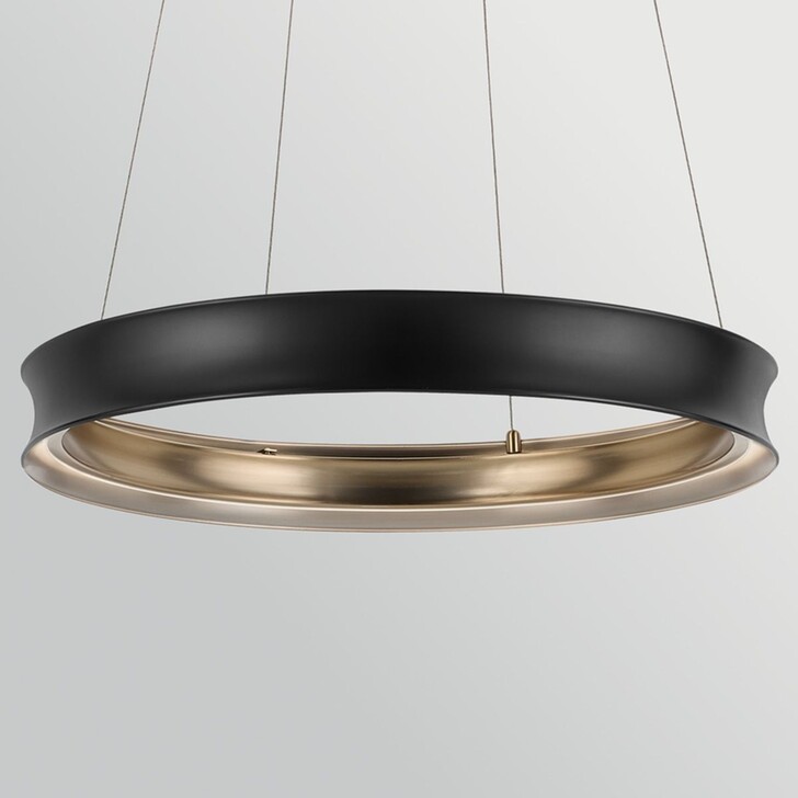 Kichler Larousse Black And Brass Medium Dimmable Led Ring Pendant Light - 3000K