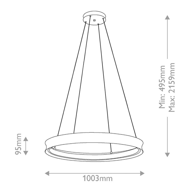 Kichler Larousse Champagne Bronze Large Dimmable Led Ring Pendant Light - 3000K