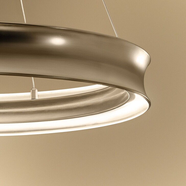 Kichler Larousse Champagne Bronze Medium Dimmable Led Ring Pendant Light - 3000K