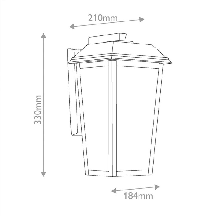 Kichler Mathus Black Small Downward Facing Outdoor Wall Lantern - IP44