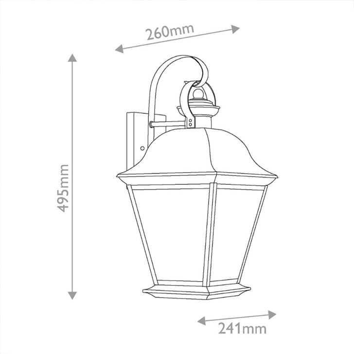Kichler Mount Vernon Large Olde Bronze Finish Outdoor Wall Lantern Complete With Clear Seedy Glass - IP44
