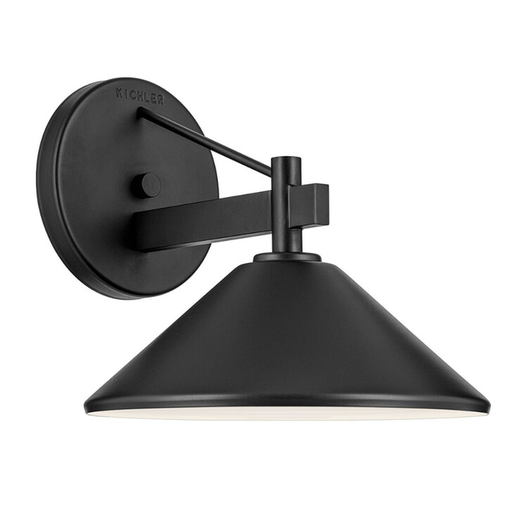 Kichler Ripley Medium Black Downward Facing Led Outdoor Wall Light - IP44 - 3000K - Bat Friendly