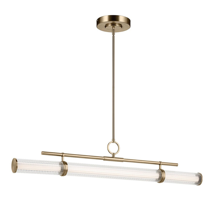 Kichler Riven Champagne Bronze Linear Dimmable Led Bar Pendant Light - 3000K
