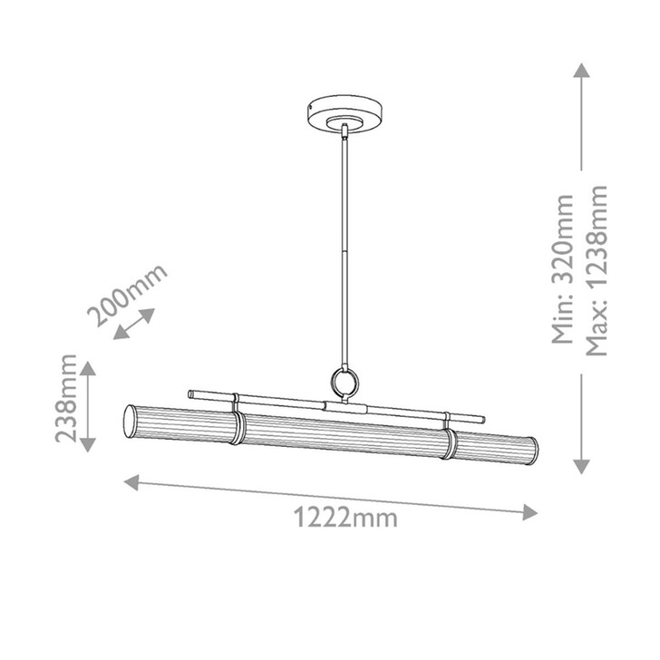 Kichler Riven Champagne Bronze Linear Dimmable Led Bar Pendant Light - 3000K