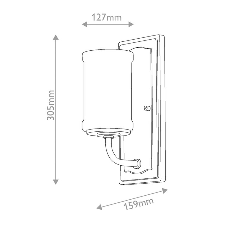 Kichler Vetivene Natural Brass Finish Bathroom Wall Light Complete With Shiny Opal Glass - IP44