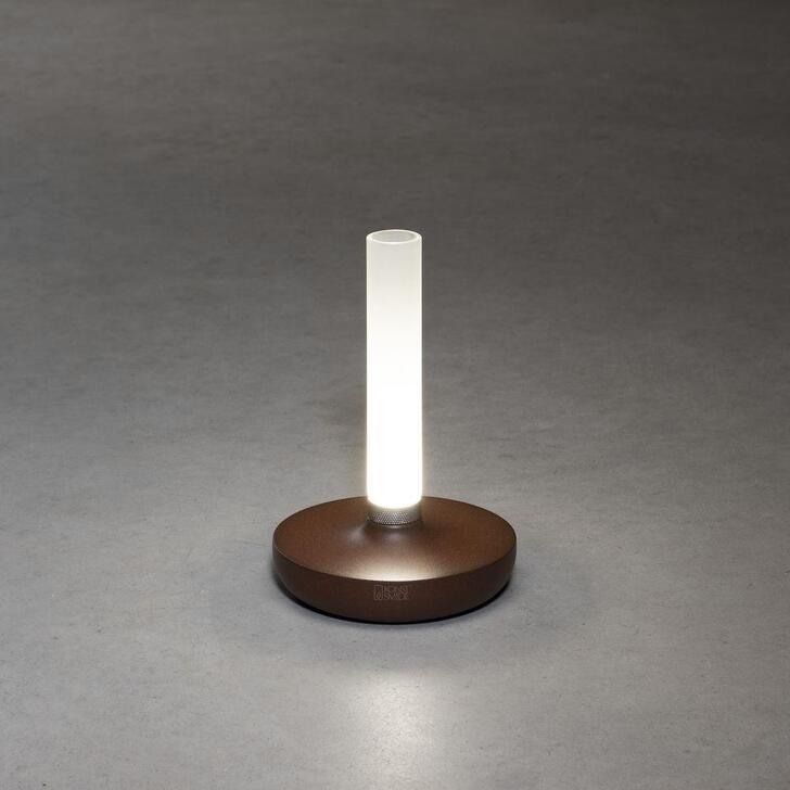 Konstsmide Biarritz Rust Outdoor Portable Usb Table Lamp With Frosted Glass - IP54 - 1800K/3000K/4000K