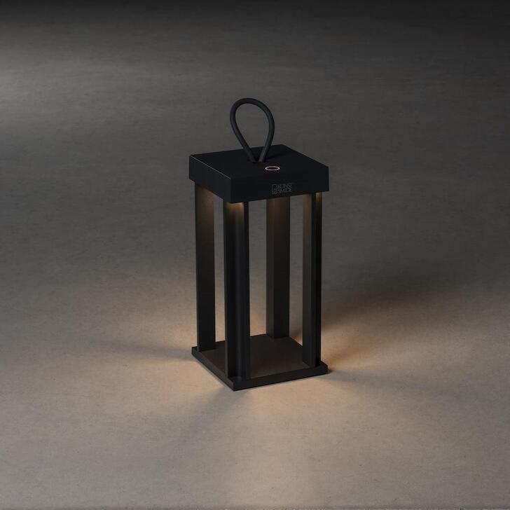 Konstsmide Cannes Black Usb Portable Exterior Table Lamp - IP54 - 3000K