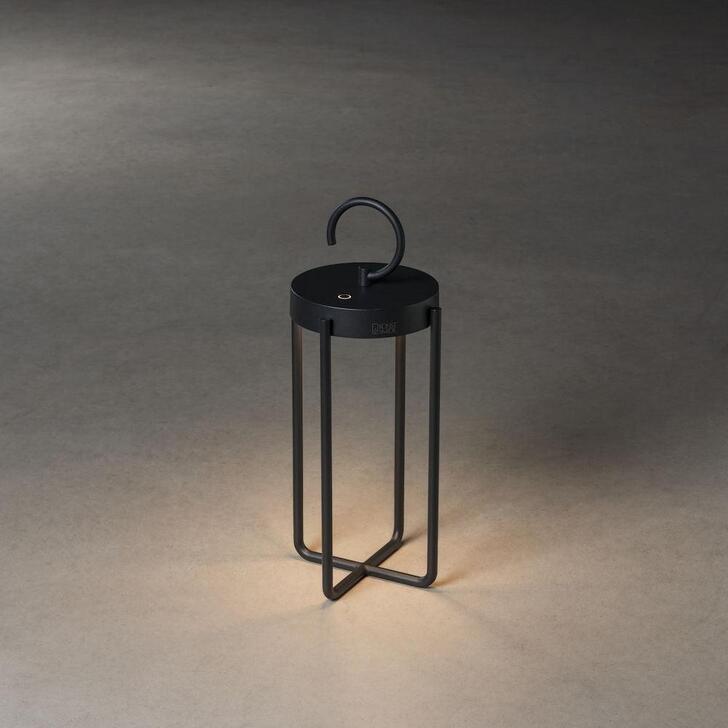 Konstsmide Manorola Black Usb Portable Exterior Table Lamp - IP54 - 3000K