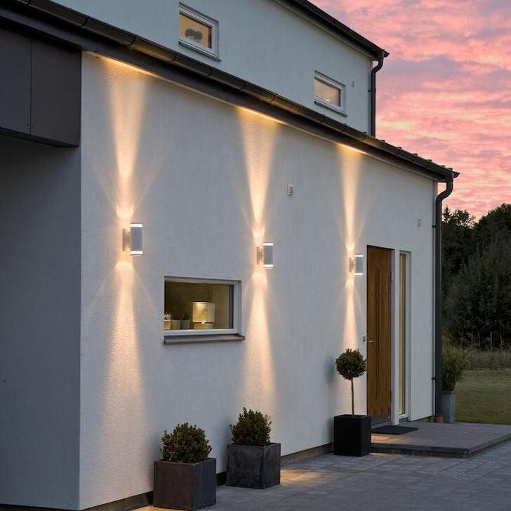 Konstsmide Modena Matt White Up And Down Exterior Wall Light