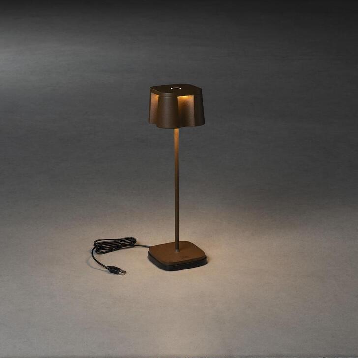 Konstsmide Nice Rust Usb Portable Outdoor Table Lamp - IP54 - 2700K/3000K