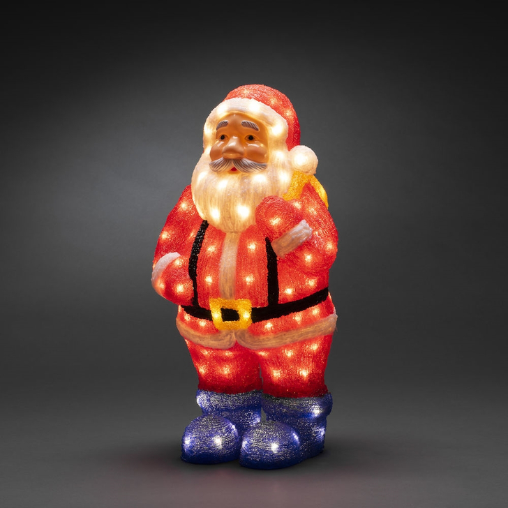 Konstsmide Outdoor Acrylic Santa With Warm White Led's 55cm Complete With Transformer