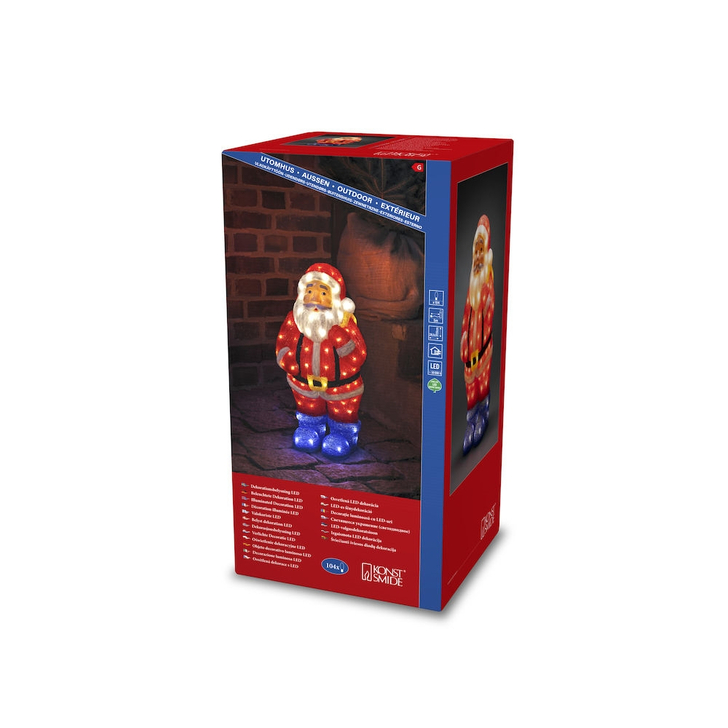 Konstsmide Outdoor Acrylic Santa With Warm White Led's 55cm Complete With Transformer