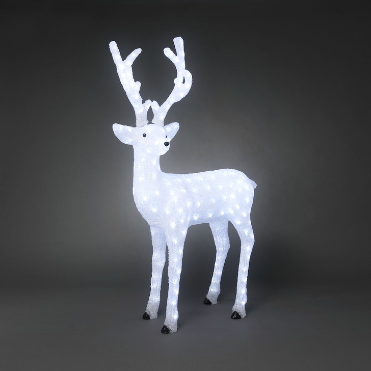 Konstsmide Outdoor Large Reindeer 130cm In White Complete With Transformer