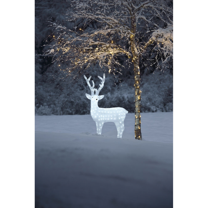 Konstsmide Outdoor Large Reindeer 130cm In White Complete With Transformer