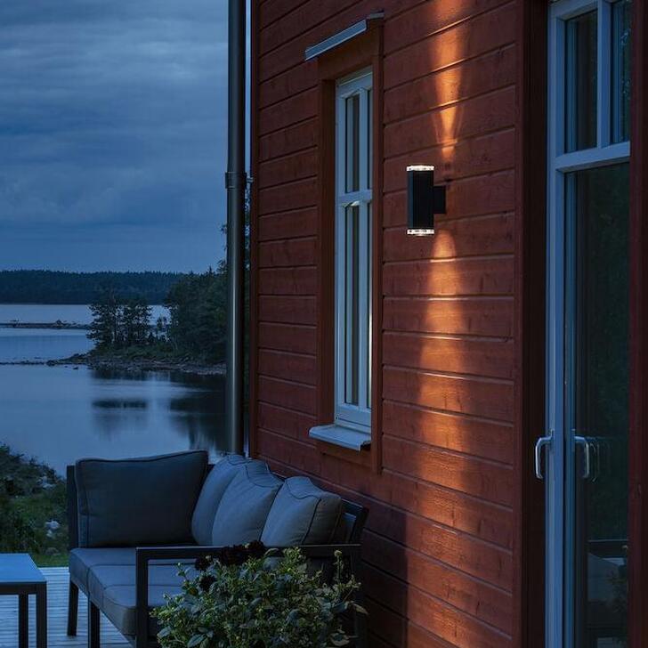 Konstsmide Pollux Matt Black Up And Down Exterior Wall Light