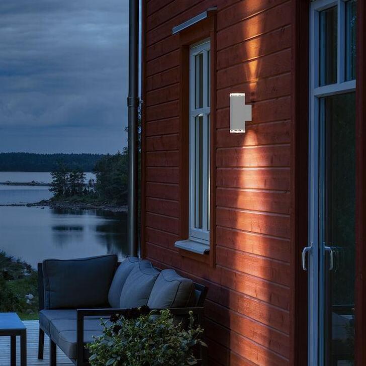 Konstsmide Pollux Matt White Up And Down Exterior Wall Light