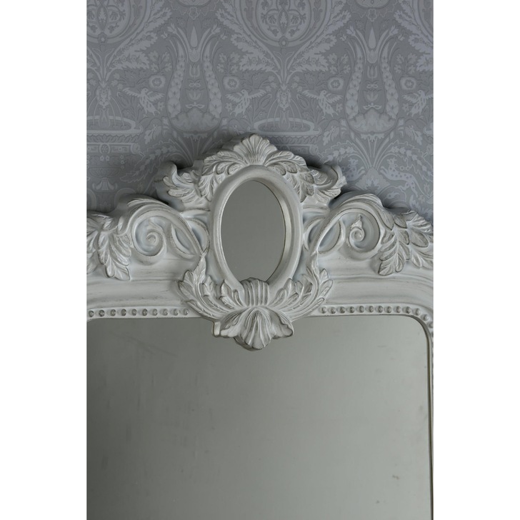 Laura Ashley Alana Rectangular Mirror With Distressed Ivory Detail