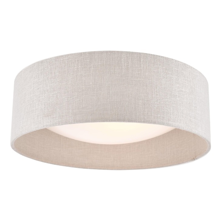 Laura Ashley Bacall 2 Light Flush Ceiling Light With Silver Linen Shade