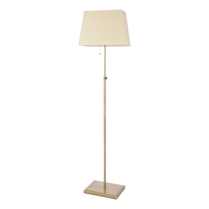 Laura Ashley Bartley Antique Brass Rectangular Floor Lamp Complete With Taupe Cotton Rectangular Shade