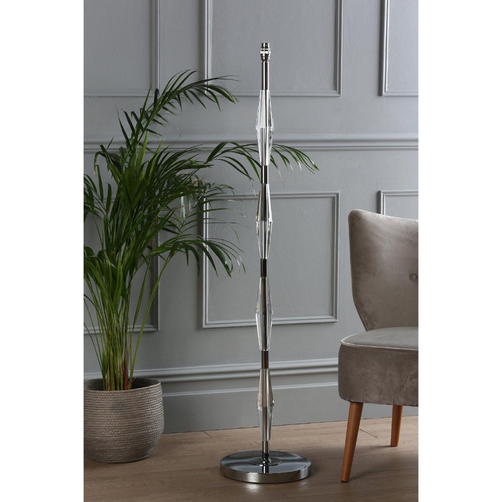 Laura Ashley Blake Polished Chrome Crystal Floor Lamp - Base Only