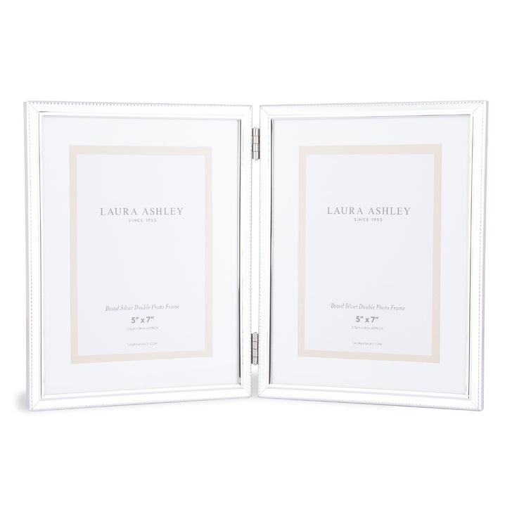 Laura Ashley Boxed Aperture Photo Frame With Polished Silver Detail - 2x 5x7