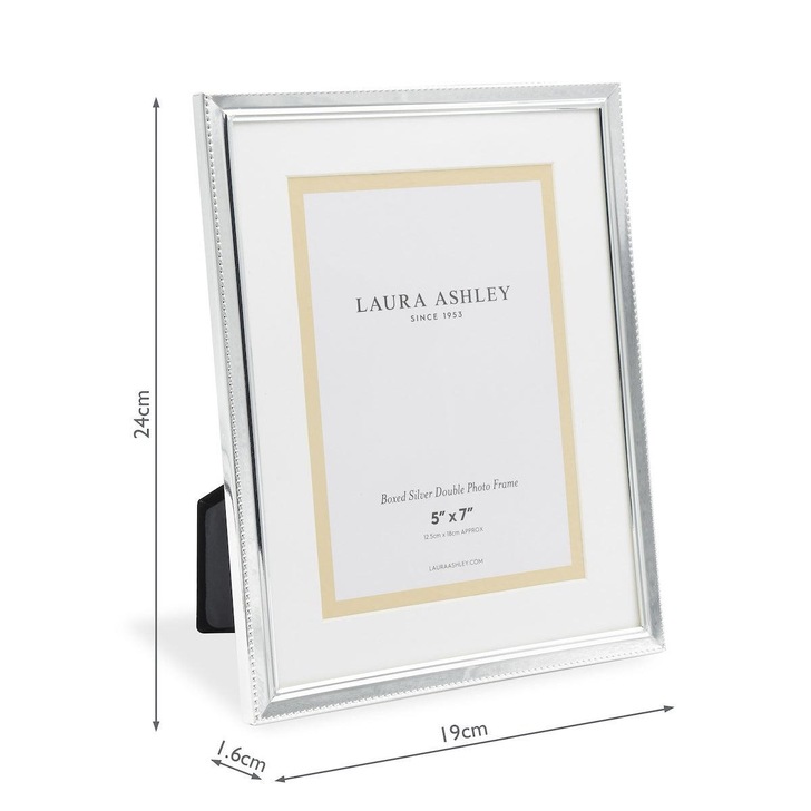 Laura Ashley Boxed Photo Frame With Polished Silver Detail - 5x7