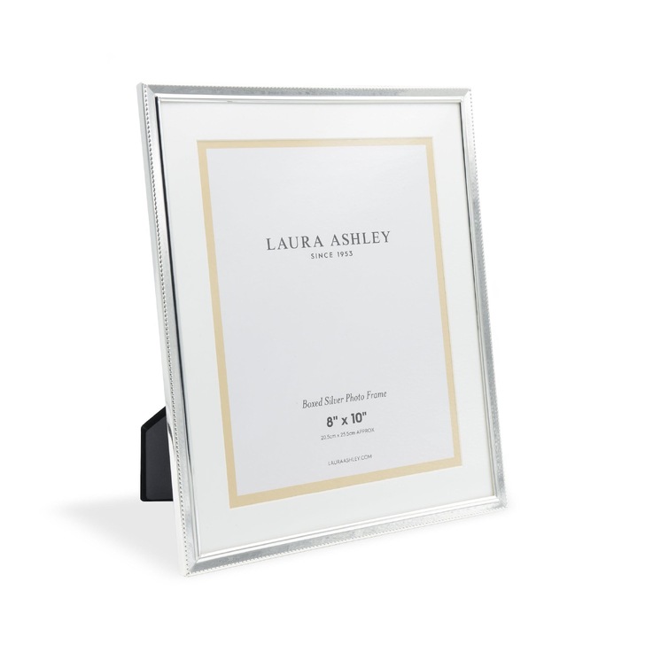 Laura Ashley Boxed Photo Frame With Polished Silver Detail - 8x10