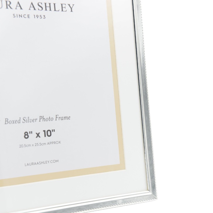 Laura Ashley Boxed Photo Frame With Polished Silver Detail - 8x10