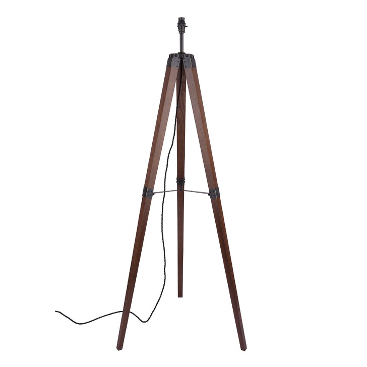 Laura Ashley Burdale Tripod Floor Lamp In Dark Wood - base Only - LA3756218-Q